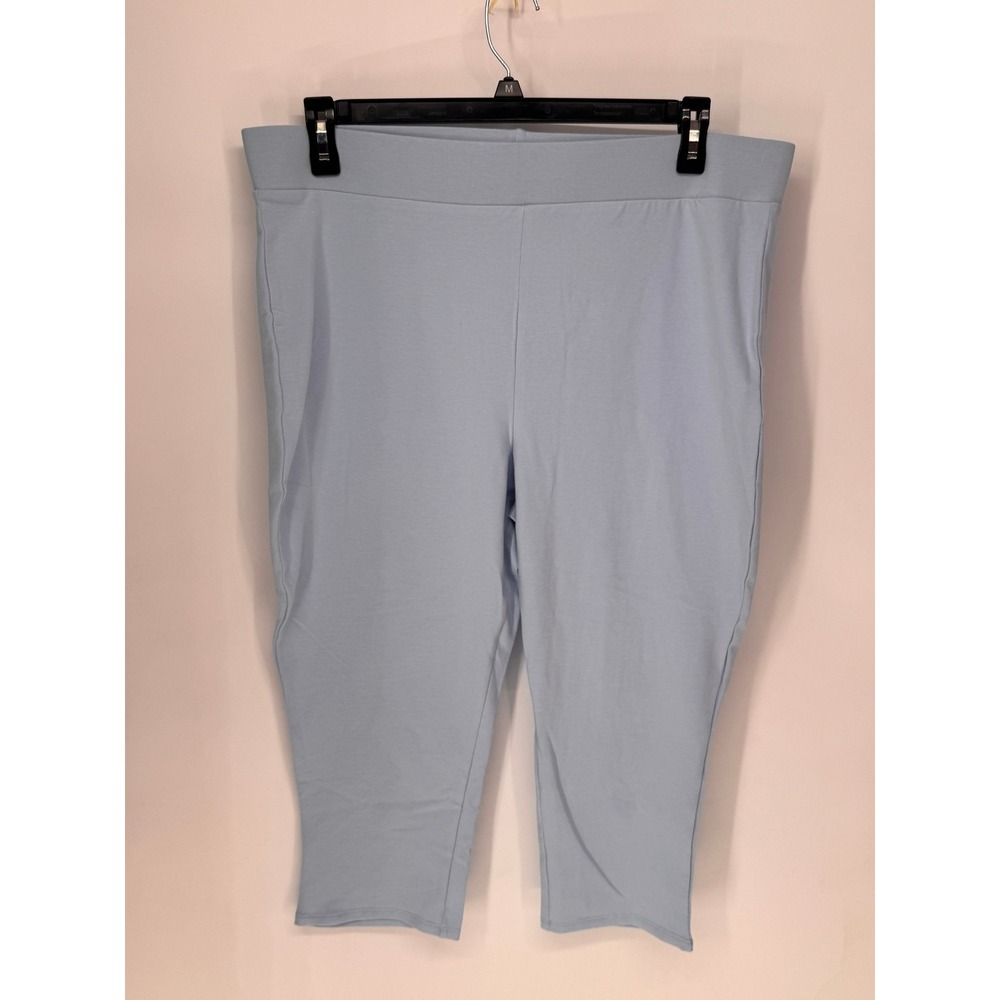 Torrid Leggings Womens 3 Light Blue EUC Capri Cropped Cotton Stretch High Rise
